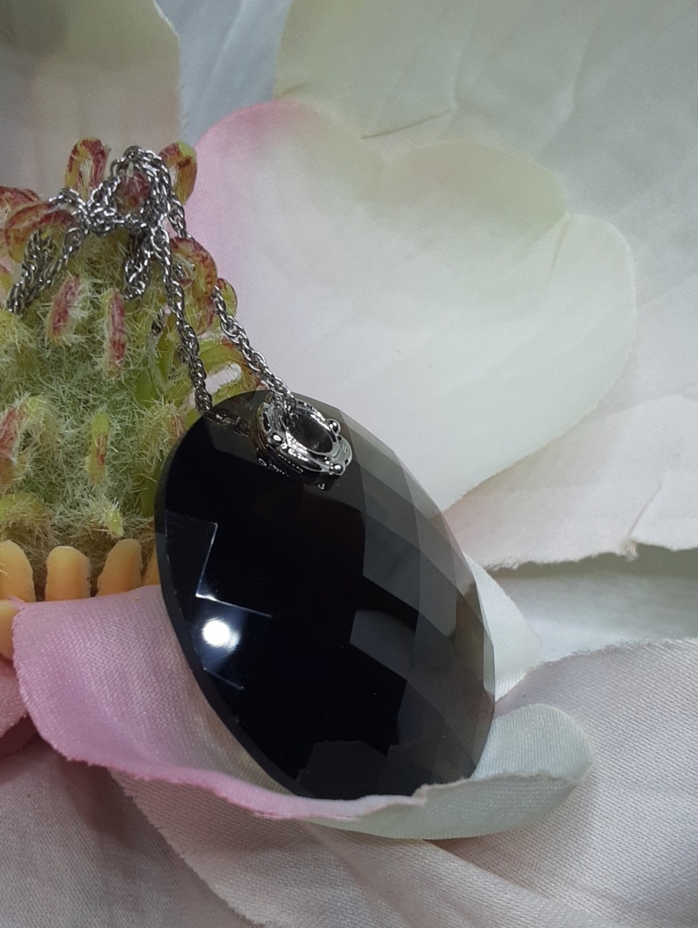 925 Genuine Smoky Quartz Pendant With Chain. - Picture 2 of 4